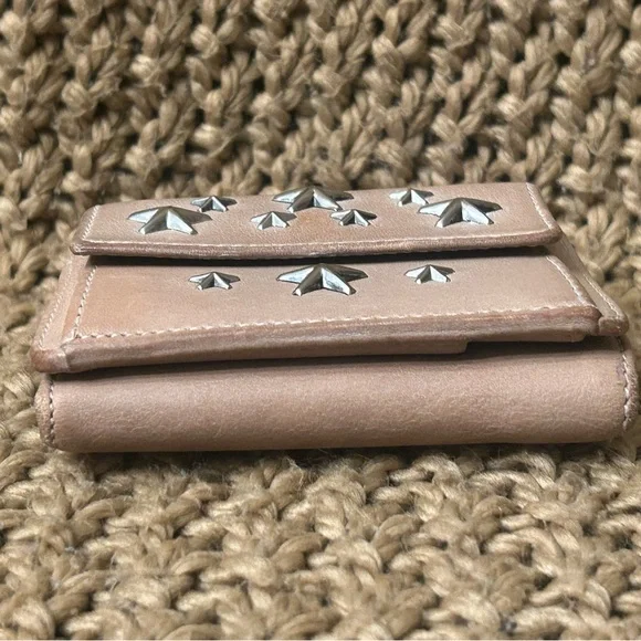 Jimmy Choo Star-Studded Nude Pink Leather Compact Wallet - EUC with COA - Picture 8 of 9